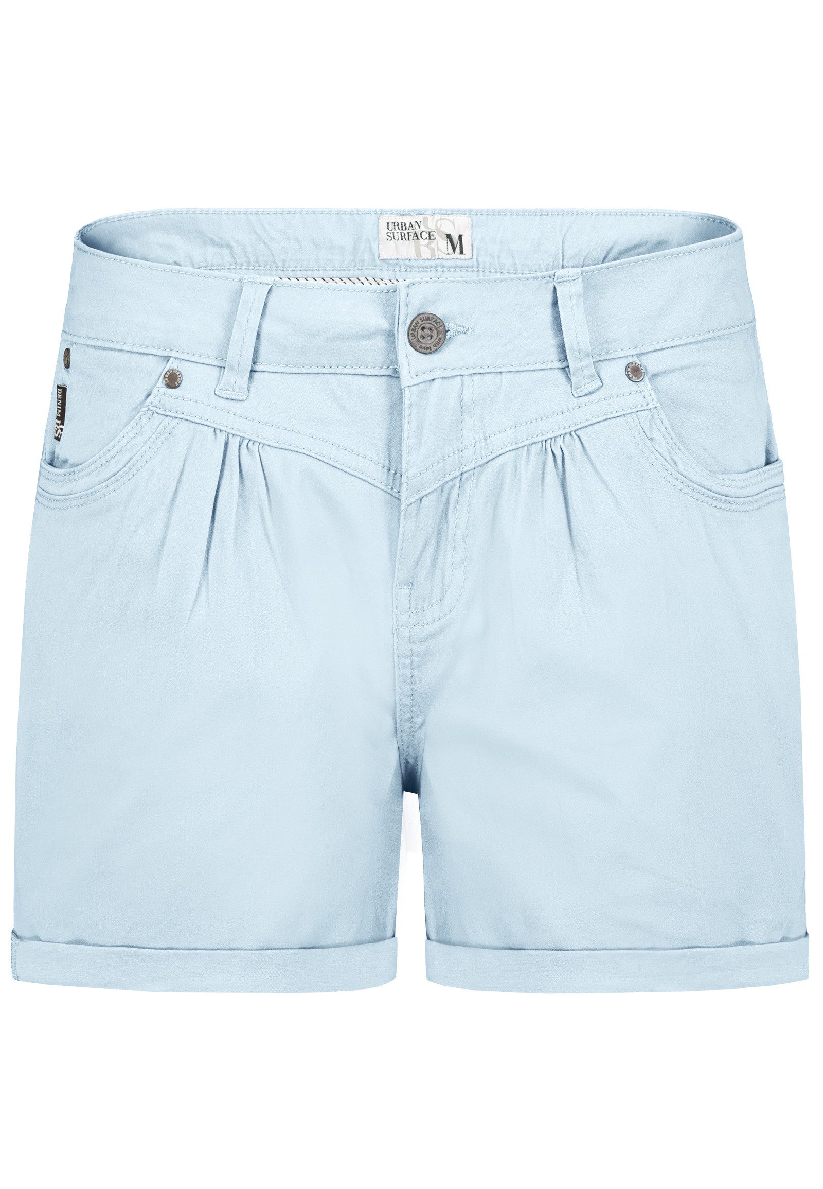 Urban Surface Chinoshorts Damen Stretch-Shorts Chino-Style Bundfalten, stretchy, Aufschlag am Bein
