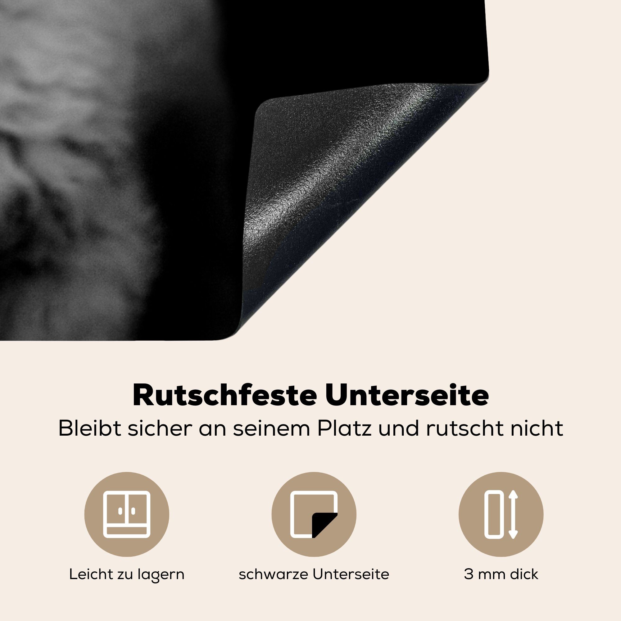 Vinyl, (1 Schaf cm, Herdblende-/Abdeckplatte 78x78 Arbeitsplatte für MuchoWow Porträt, küche Ceranfeldabdeckung, Tier - tlg), -