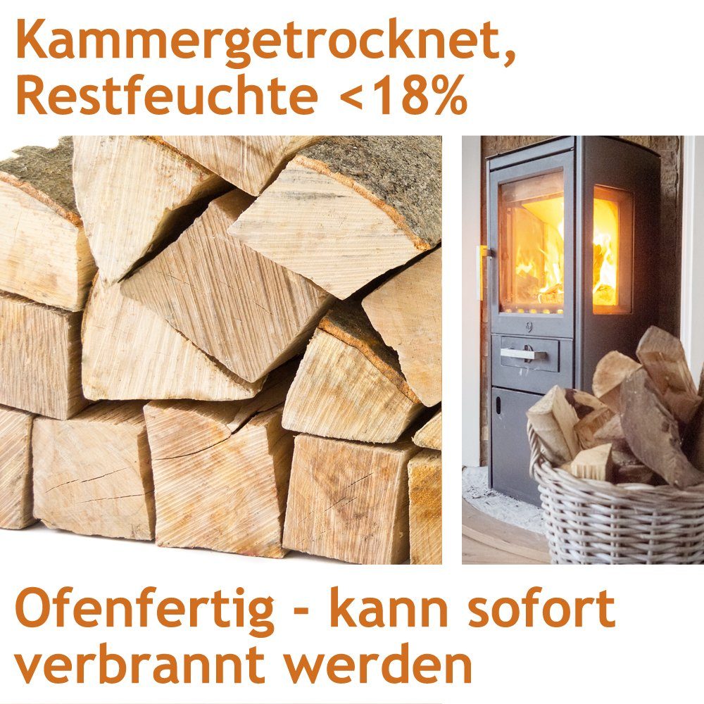 Flameup Kaminholz Brennholz Kaminholz Holz 5-500 kg Ofen Kamin Kaminofen Buche 30 cm, 5 kg
