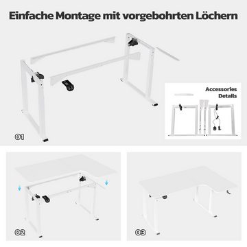 Dripex Eckschreibtisch Elektrisch Höhenverstellbar 180x110 L-form Schreibtisch Standing Desk