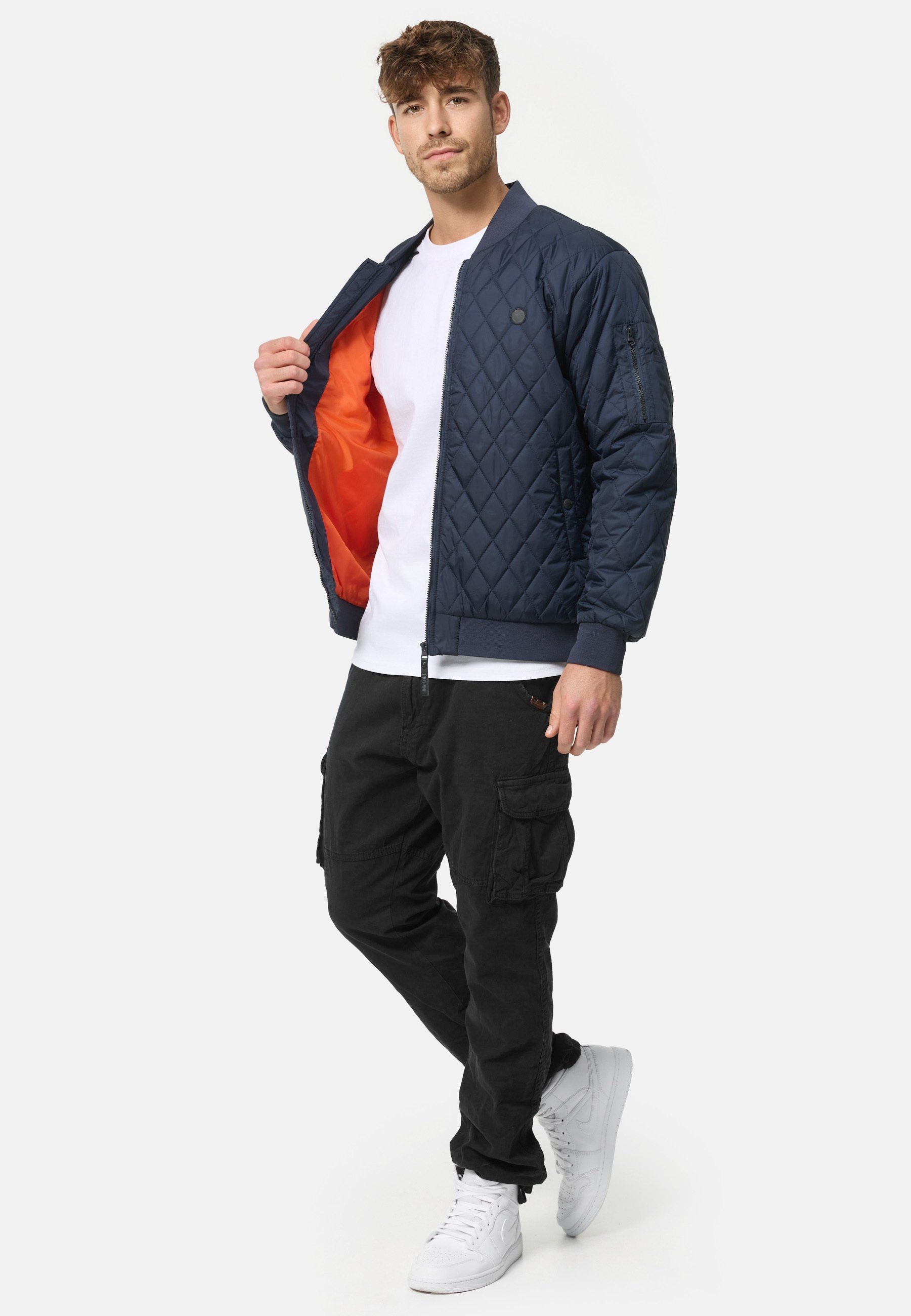 Indicode Bomberjacke Herren Novak Übergangsjacke Herrenjacke Bomberjacke mit Kontrastfutter