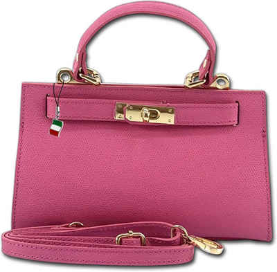 FLORENCE Umhängetasche Florence Umhängetasche Damen Handtasche (Umhängetasche, Umhängetasche), Damen Tasche Echtleder pink, fuchsia, Made-In Italy
