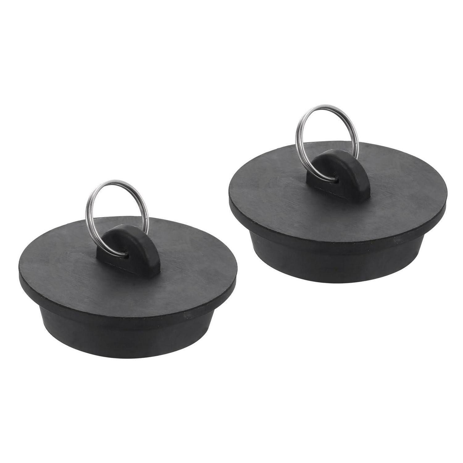 LuxusKollektion Badewannenstöpsel Abflussstopfen Gummi 45.8-47.8mm Schwarz 2Stk, (2 St)