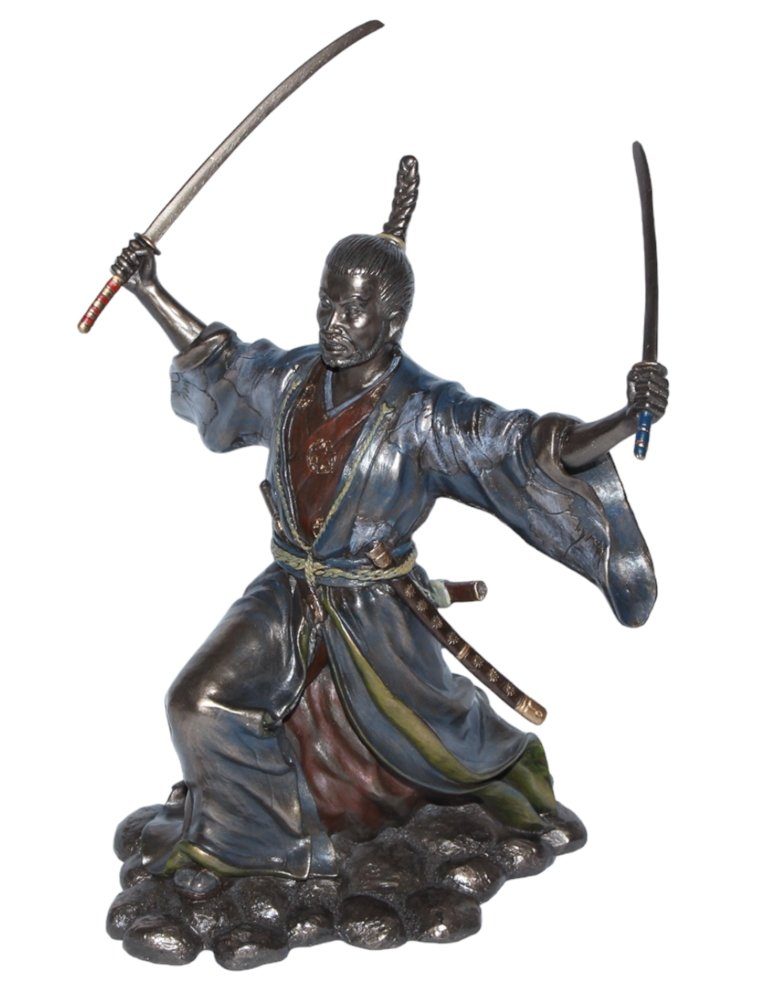 Parastone Dekofigur Deko Figur Samurai Art H 22 cm im Kimono mit Samurai-Schwertern