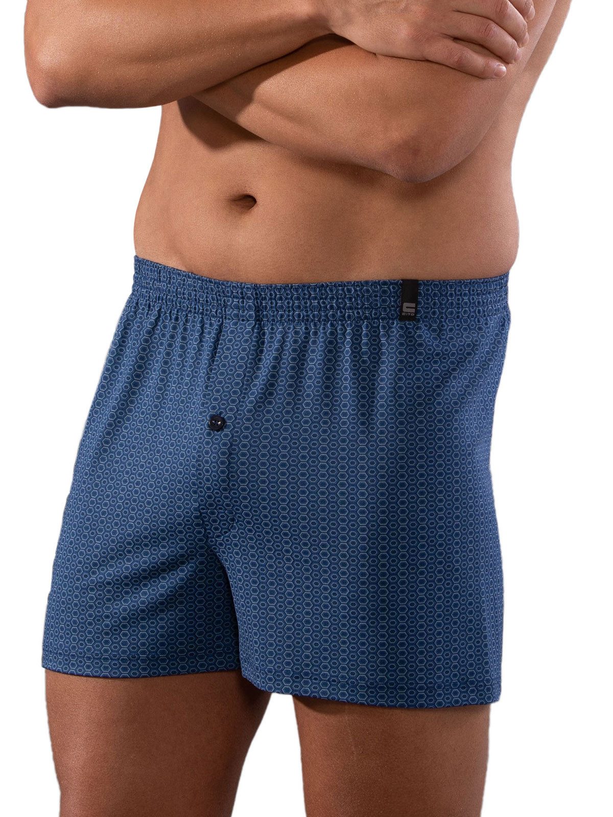 CiTO Boxershorts 3er Pack Boxershorts Alloverdruck cotton flex (Packung, 3-St) mit eingriff