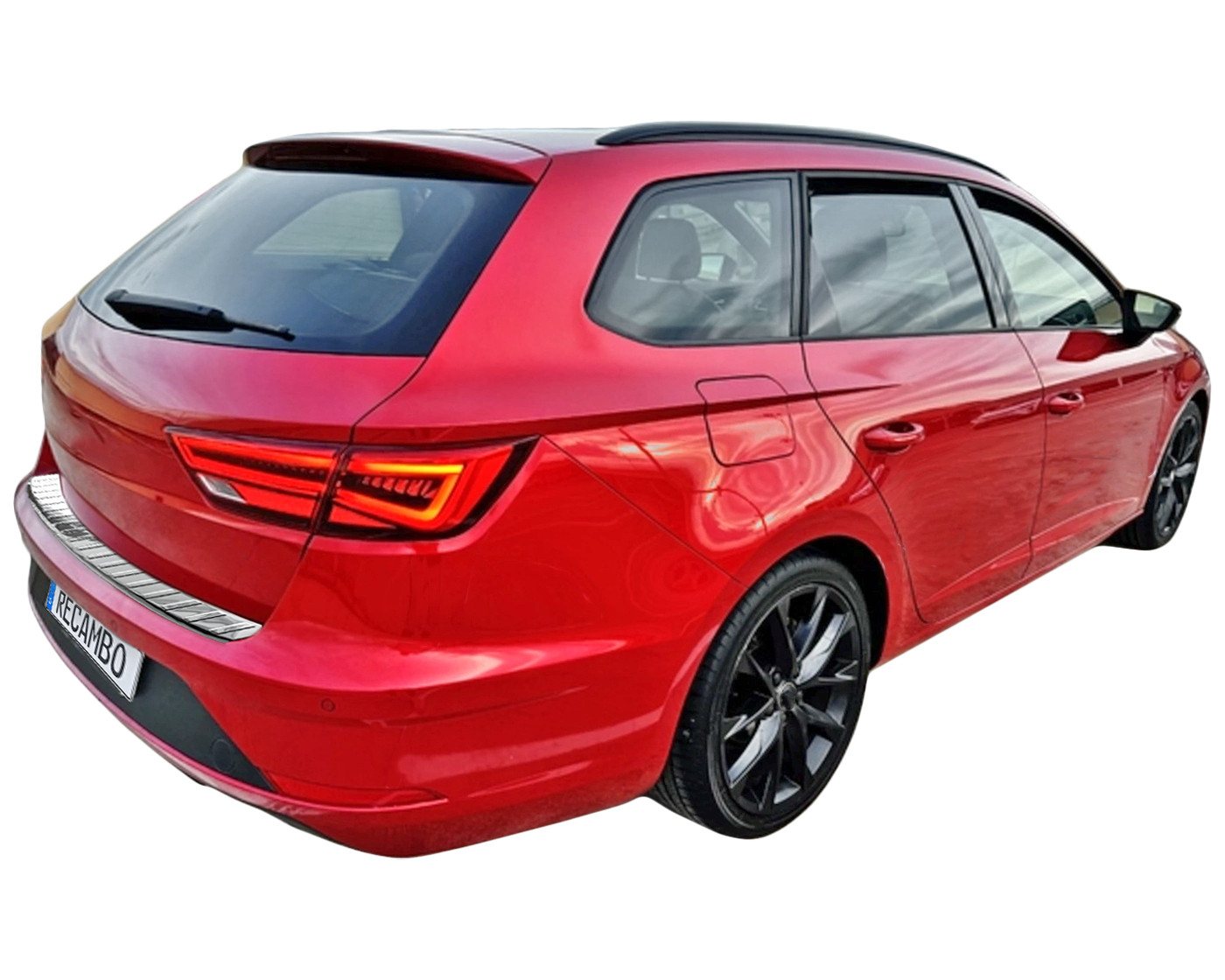 Thumbnail - RECAMBO Ladekantenschutz für SEAT LEON ST KOMBI, ab 2014- Stoßstangenschutz, V2A rostfrei, Exklusive Optik, praktischer ...