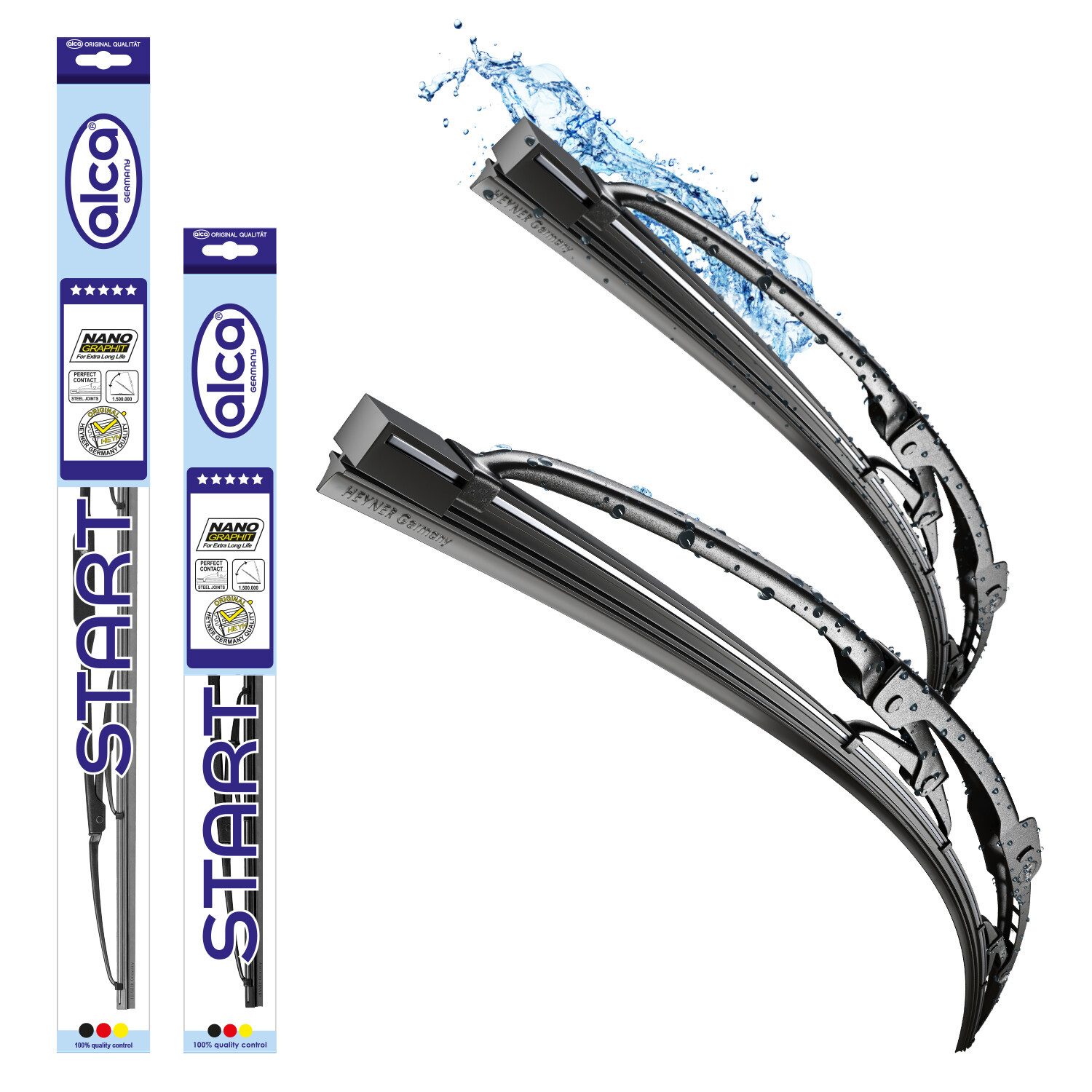 alca Scheibenwischblätter passend für CHERY A5, ELARA, ALIA, FORA, 01.2006 - 12.2012, (Set, 2-St., Scheibenwischer Set)
