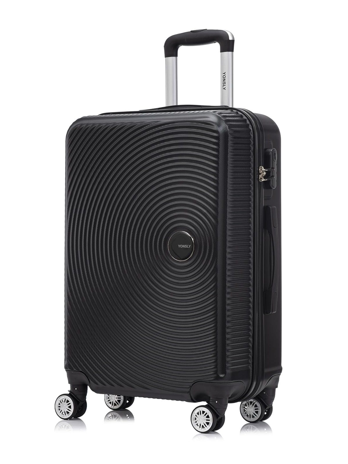 YONSLY Kofferset Reisekoffer Trolley Rollkoffer Hartschale in Größen S/M/L/XL, 4 Rollen, (Einzelkoffer, 1 tlg., Größe wählbar: S, M, L oder XL), aus ABS mit Zahlenschloss, 360°-Rollen und weichem Gummigriff