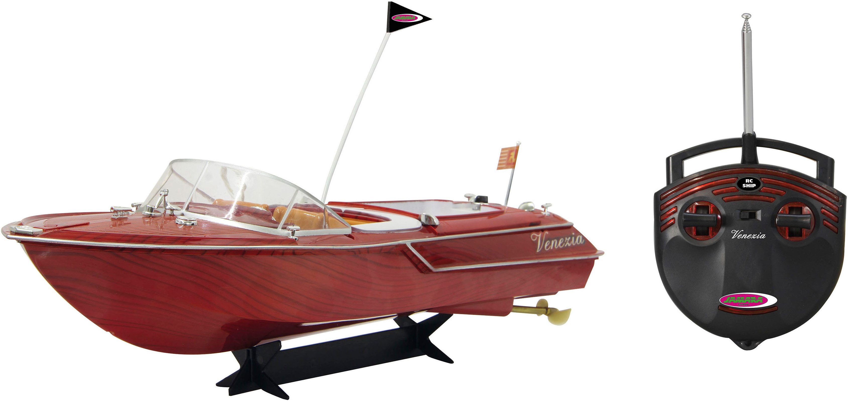 Jamara RC-Boot Venezia, 2 Kanal 40MHz, mit LED beleuchteter Fernsteuerung