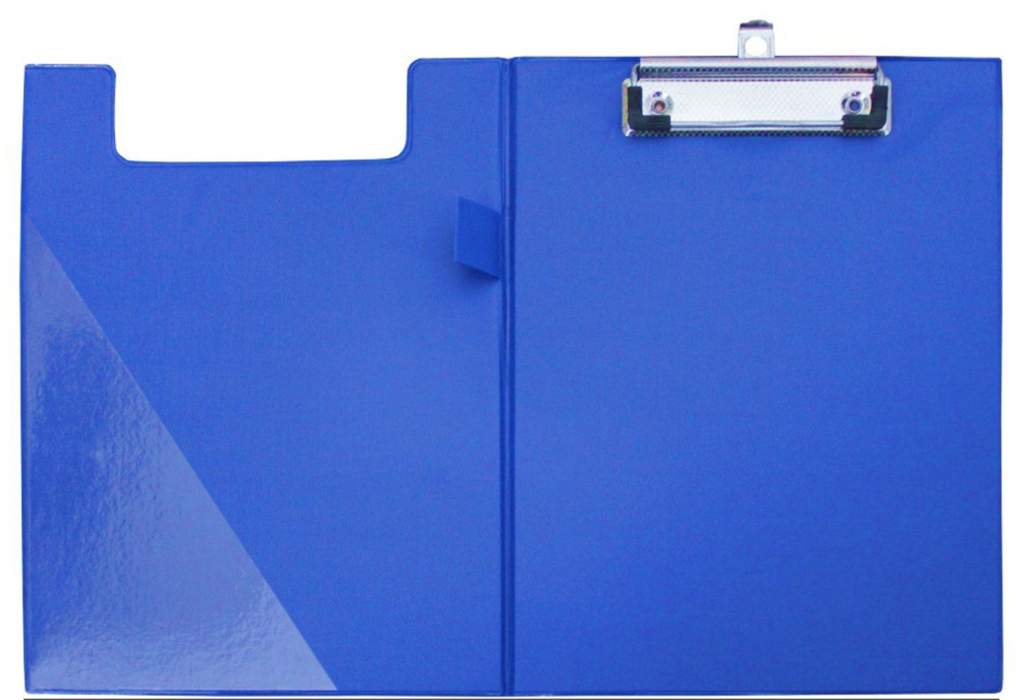 d.rect Schreibmappe Klemmbrettmappe Schreibmappe A5 mit PVC-Folien Überzug (Stück, 1-St., 1-Stück), Drahtbügelklemme, Vorderdeckel, leinengeprägt Blau