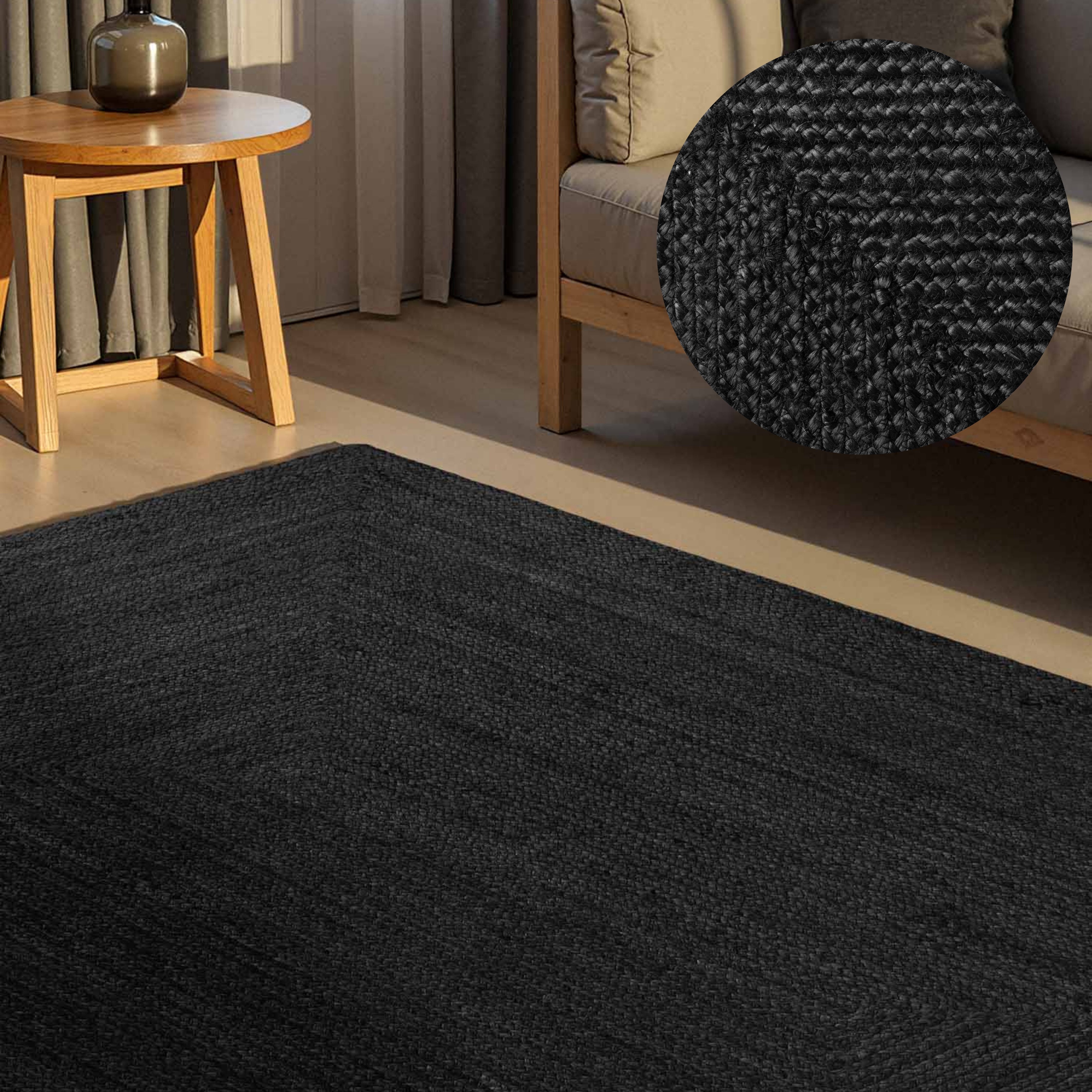 HANSE Home Teppich Juteteppich Teppich Juno, rechteckig, Höhe: 9 mm, Jute, Shape, Handgemacht, Wohnzimmerteppich, Naturteppich, Wohnzimmer