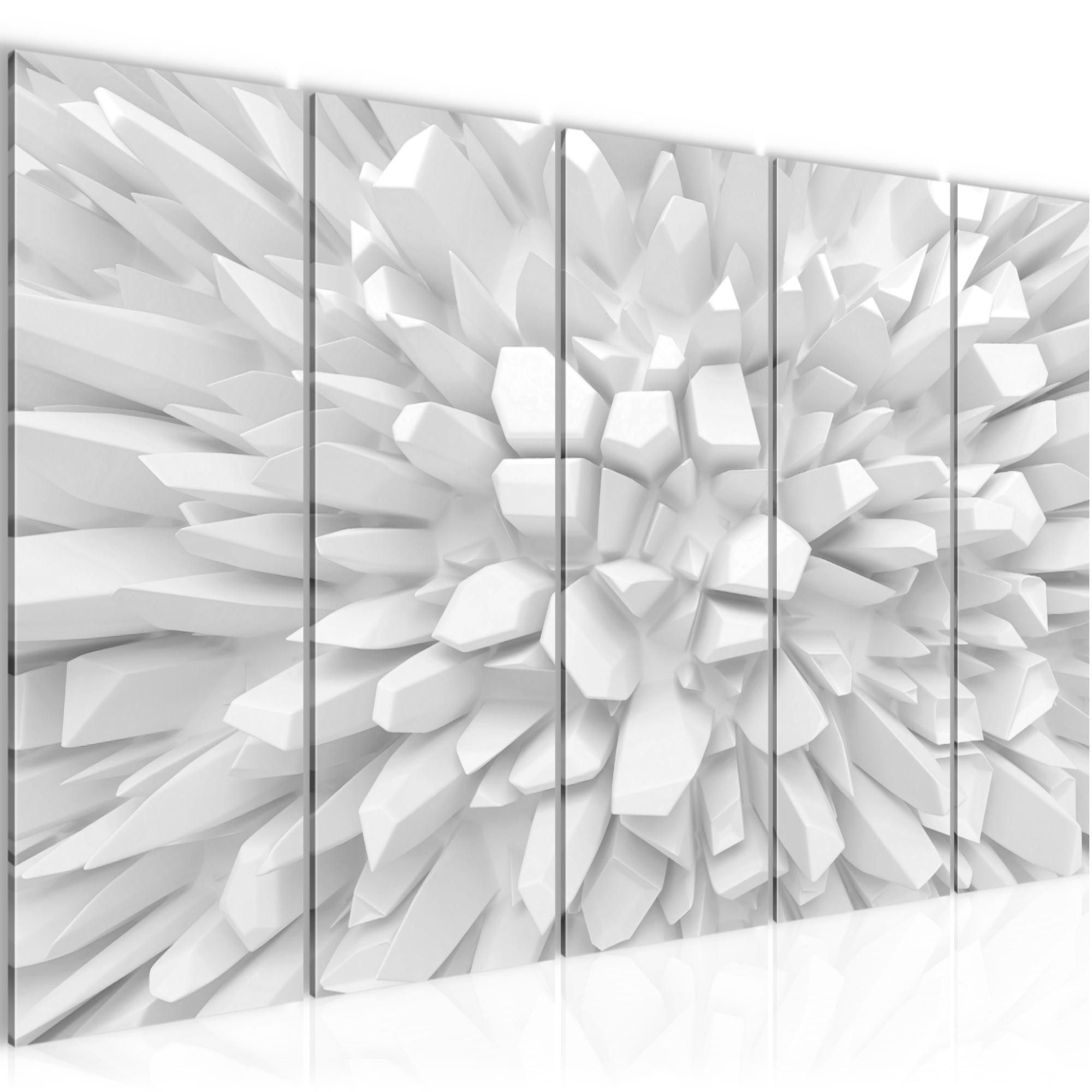 Runa Art Wandbild Bild 3D Blume auf Vlies Leinwand 5 Teilig Wanddekoration 503956a, 150L x 60B cm