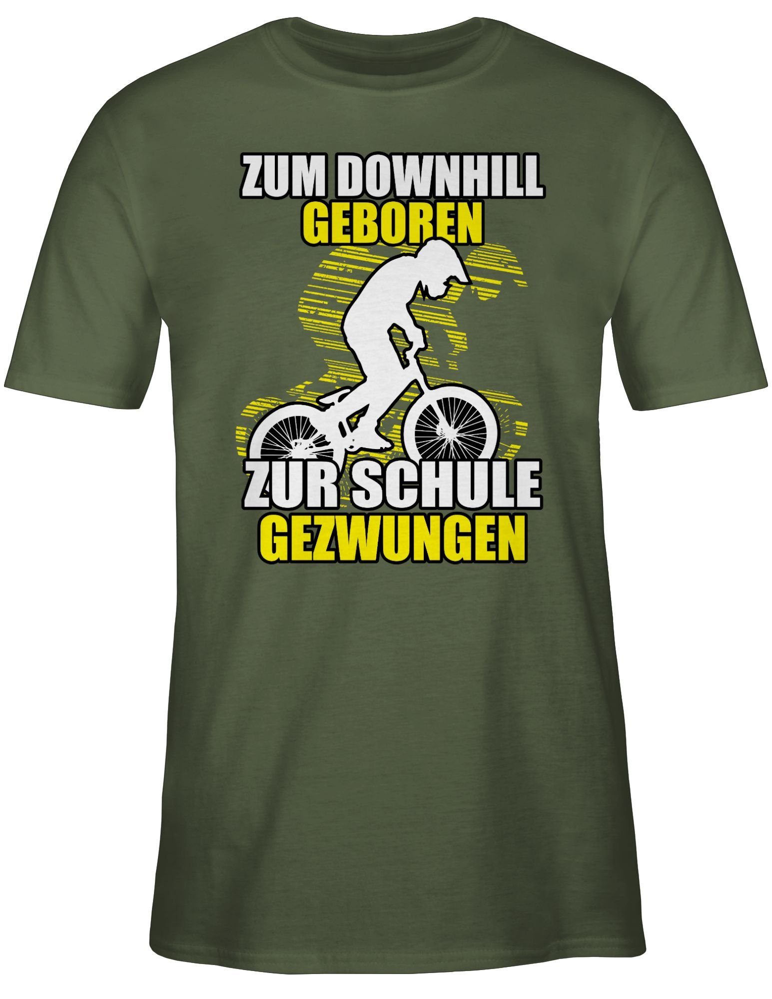 Zum Army Downhill zur geboren Shirtracer Radsport Bekleidung Fahrrad T-Shirt Schule 03 gezwungen Grün