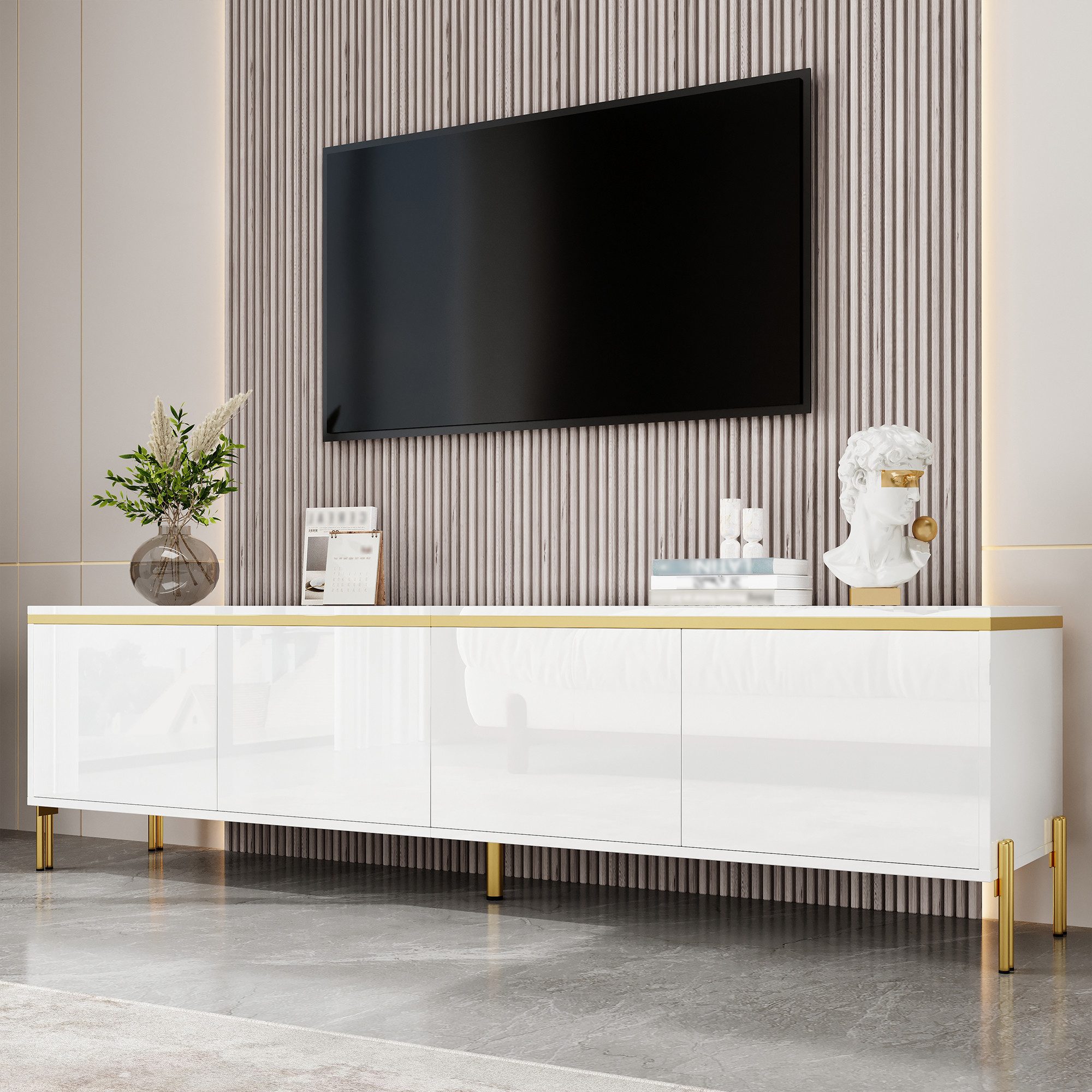 BlingBin TV-Schrank TV-Ständer Hochglanz-Lowboard 170CM (1-St., mit 4 Türen günstig online kaufen