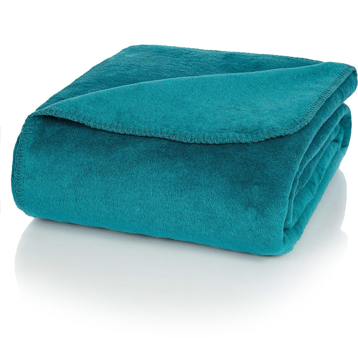 Wolldecke U2P Kuscheldecke Baumwolle, Petrol, 150x200cm Sofadecke warm weic günstig online kaufen