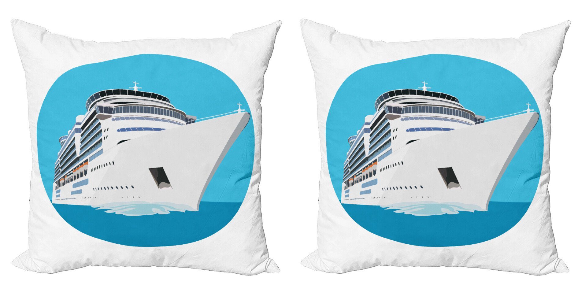 Kissenbezüge Modern Accent Doppelseitiger Digitaldruck, Abakuhaus (2 Stück), Kreuzfahrtschiff Großes Passagierschiff