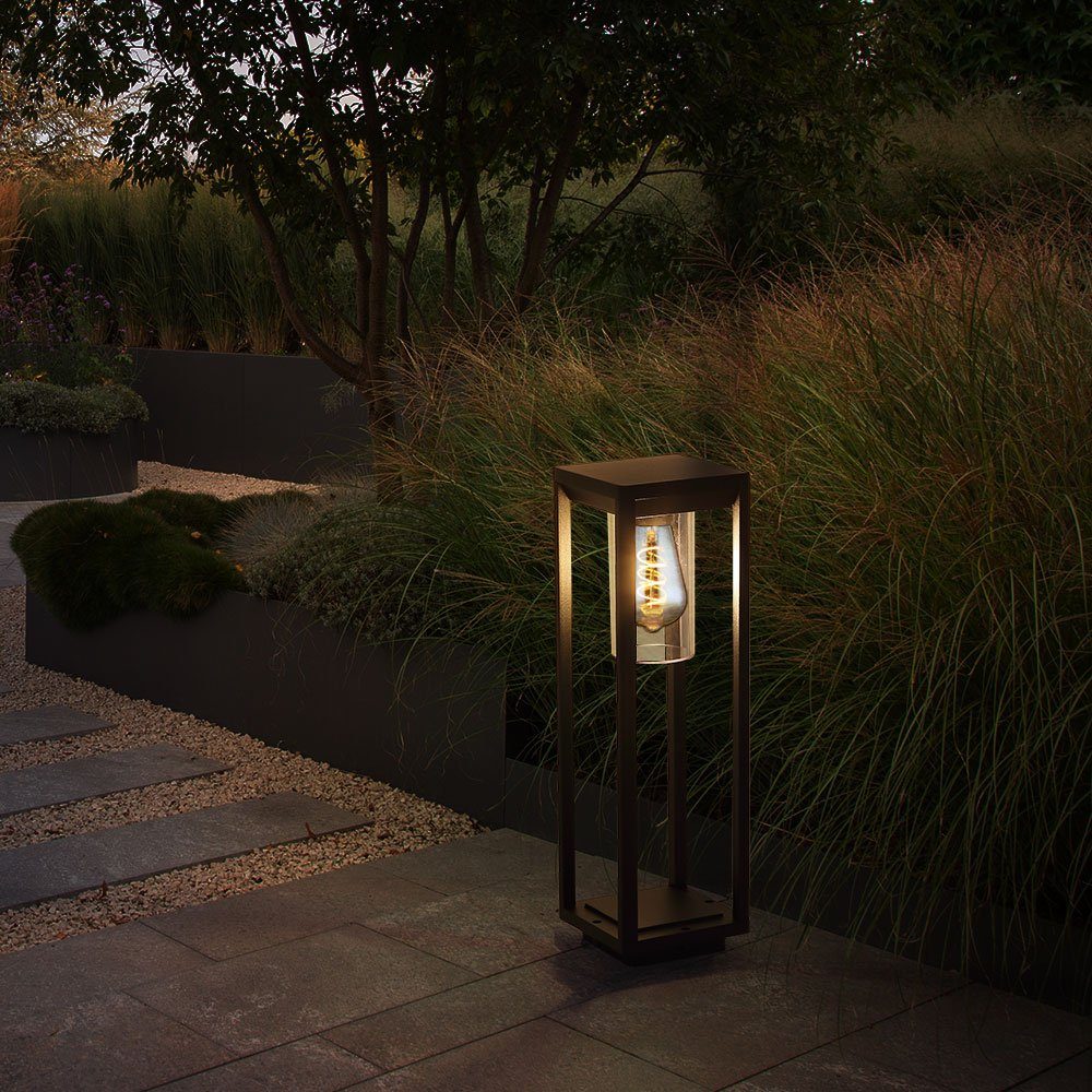 Lampe Garten Farbwechsel, LED Balkon Leuchtmittel ALU inklusive, dimmbar Außen-Stehlampe, Warmweiß, Steh etc-shop Laterne Außen