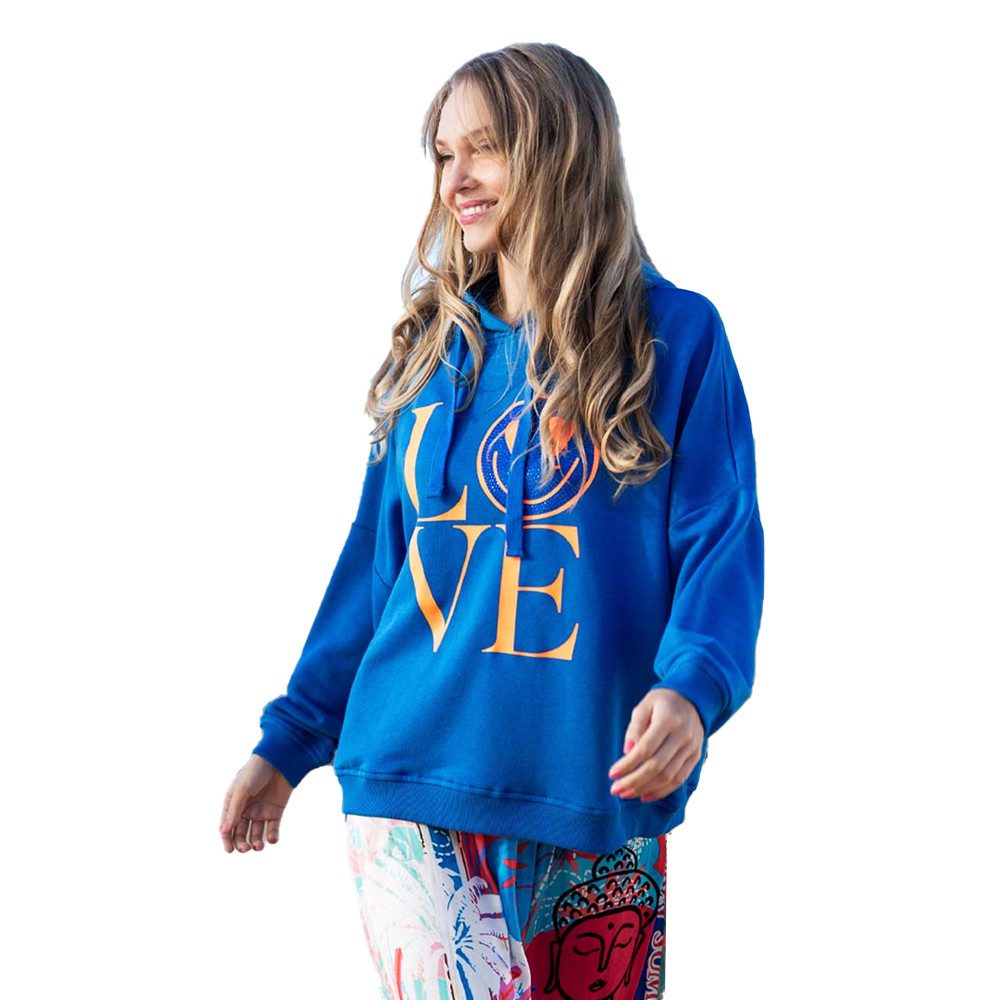 Miss Goodlife Hoodie MG8610-LOVE-Heartface-blue-orange Miss Goodlife