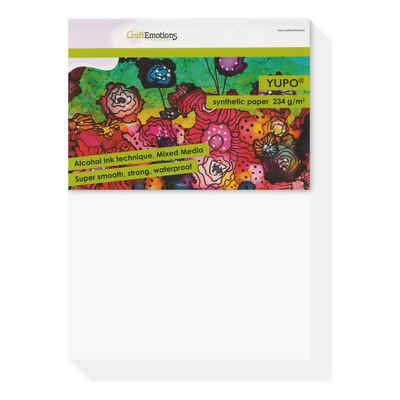 CraftEmotions Zeichenpapier Yupo-Papier Weiß, DIN A4 234g/qm