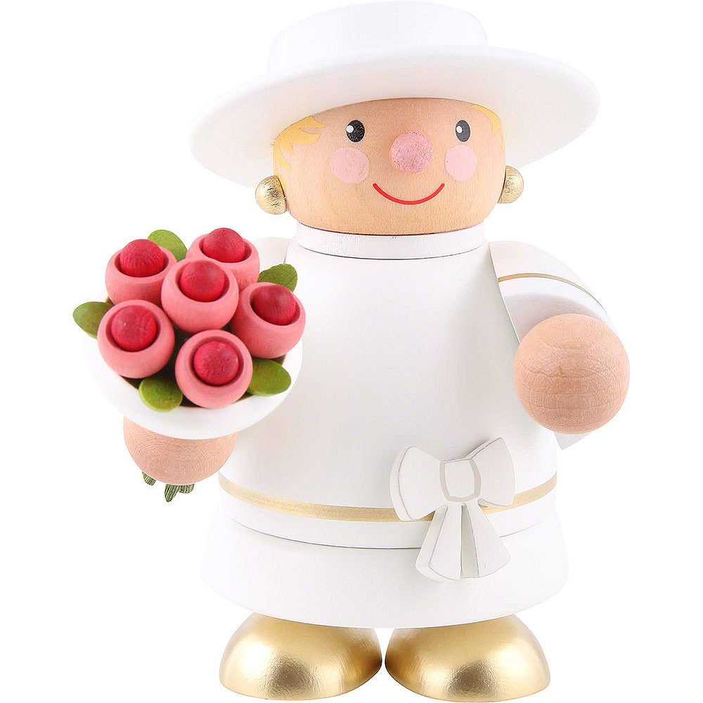 KWO Kunstgewerbe Werkstätten Räuchermännchen Braut (ohne Rauchfunktion) (10cm) Räuchermann von KWO