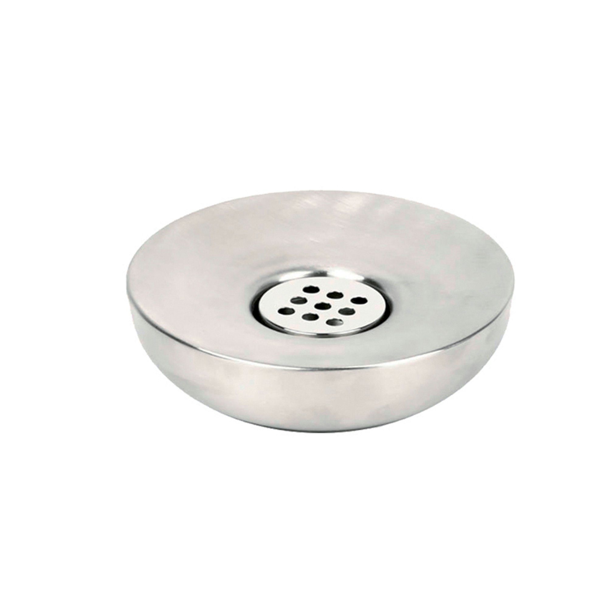 houseproud Seifenschale Round Steel Seifenschale, Breite: 11,5 cm, Ø 11.5 cm, 1-St., abnehmbarer Abtropfeinsatz, Edelstahl, gebürstet