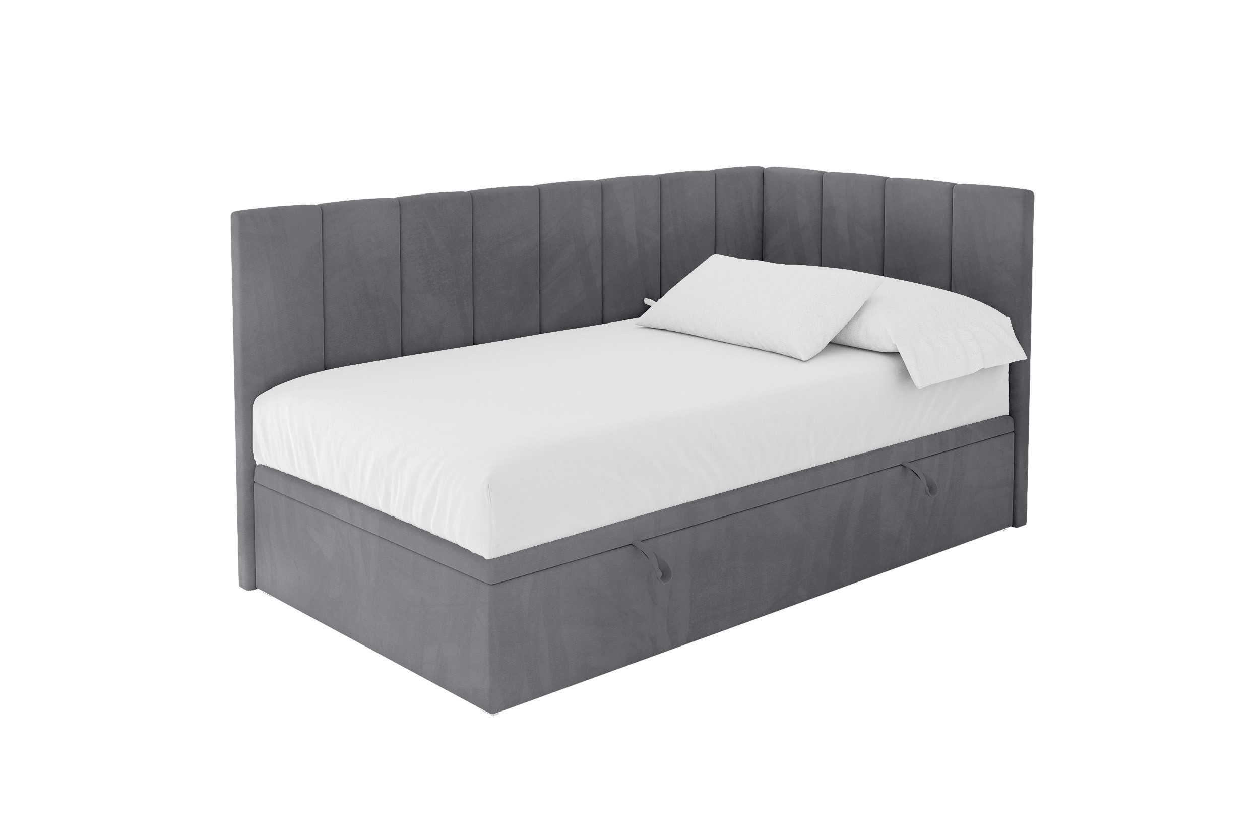 ALTDECOR Jugendbett LOVY (Jugendbett mit Bettkasten und Lattenrost, Polsterbett ohne Matratze), Eizelbett mit Stauraum, Bett mit Kopfteil
