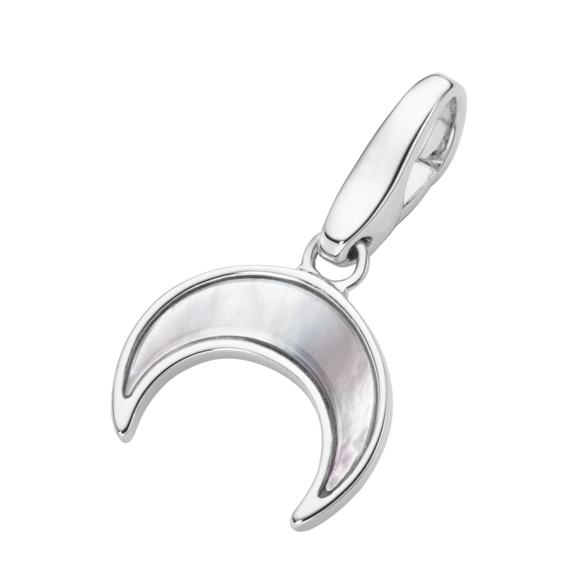GIORGIO MARTELLO MILANO Charm-Einhänger Mond mit Perlmutt Einlage, Silber 925