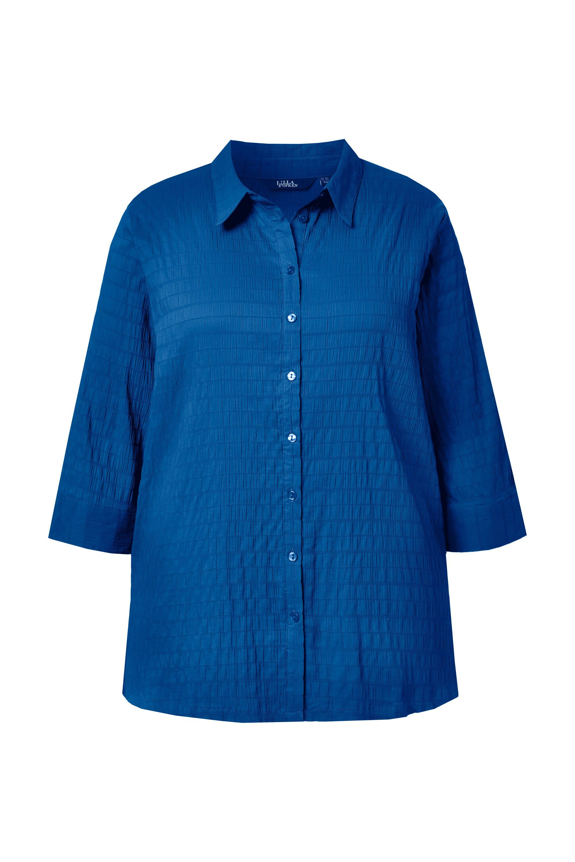 Ulla Popken Hemdbluse Bluse Bubble-Qualität Hemdkragen 3/4-Arm