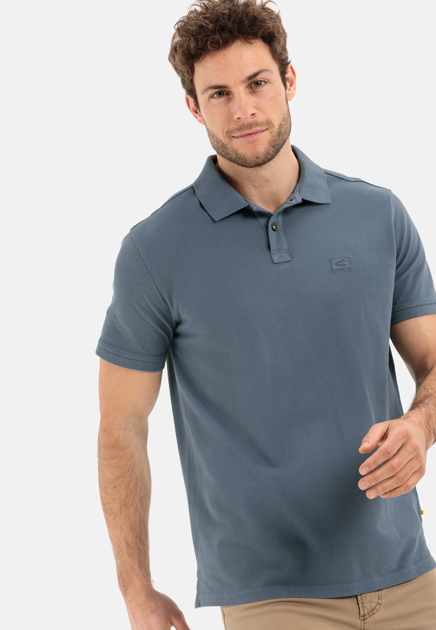 active reiner Baumwolle Blau aus Shirts_Poloshirt Poloshirt camel