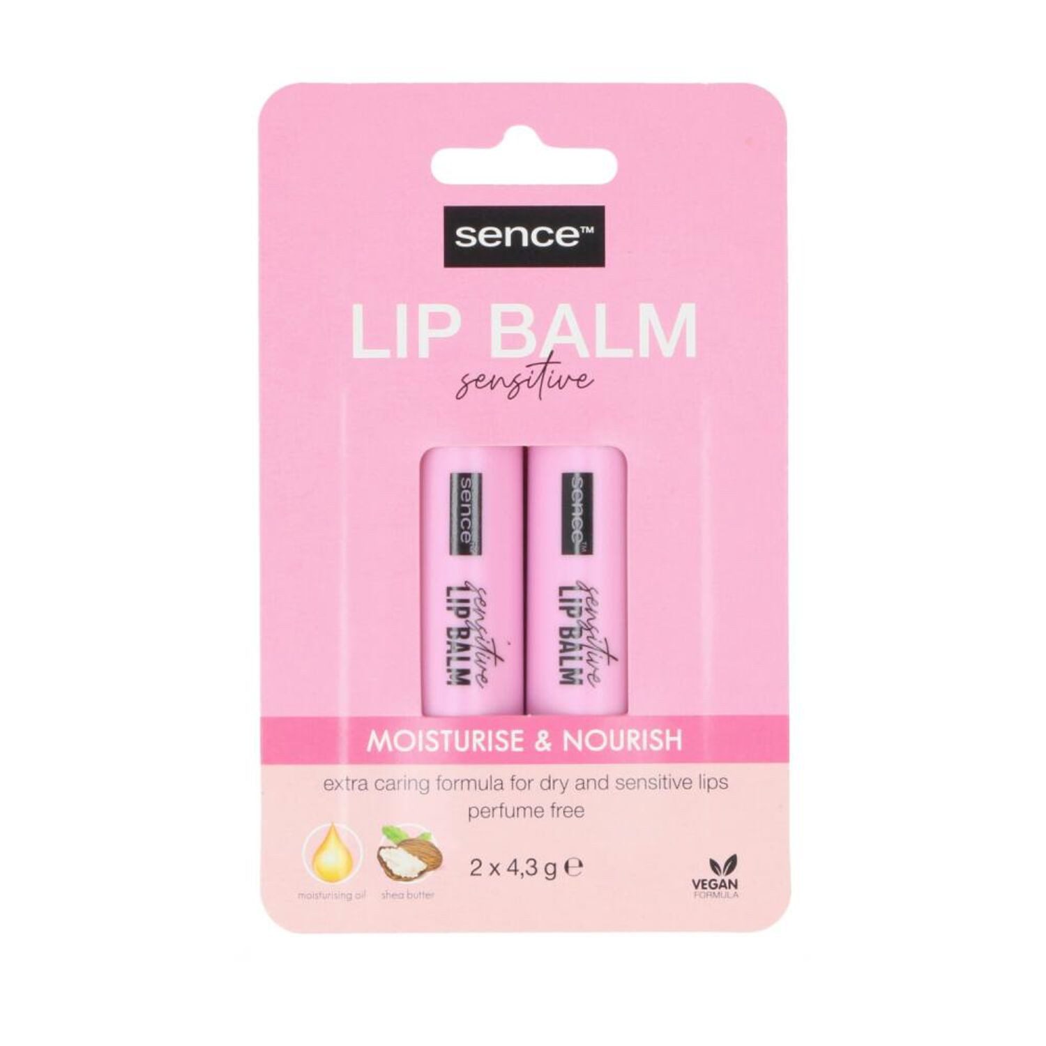 Max Brands Lippenpflegestift 24x 2er Pack je 4,3g Sence Lippenpflegestift Sensitive zarte Lippen