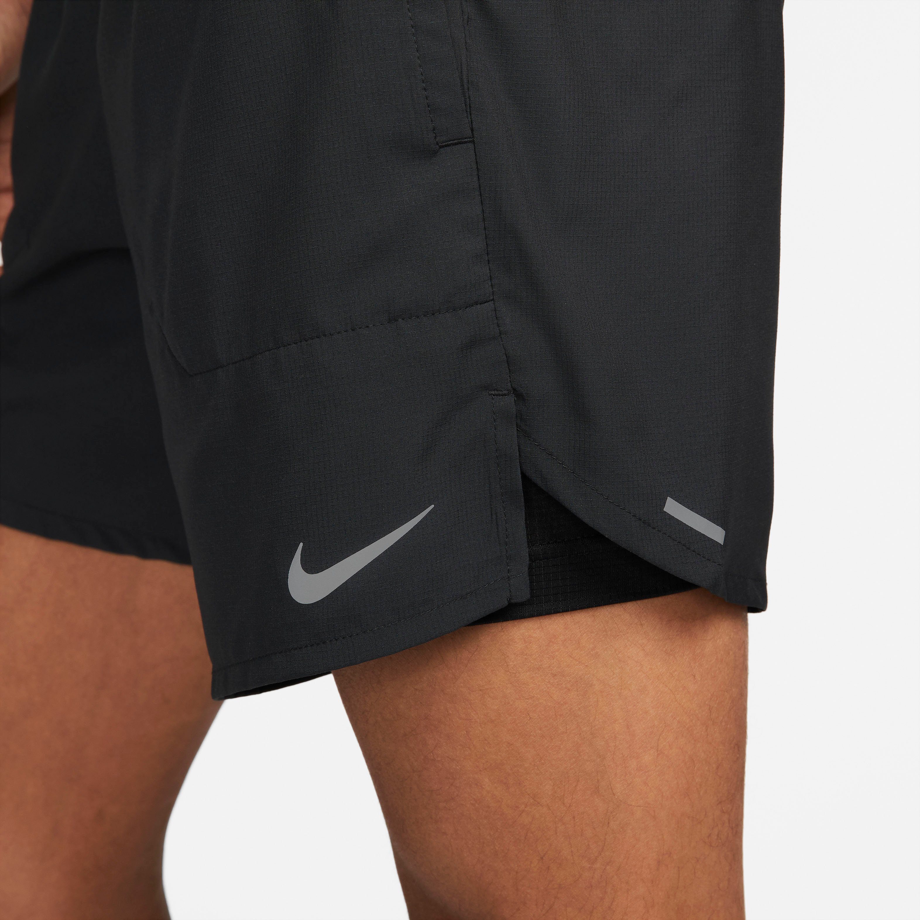 2-in-1-Shorts Dri-FIT Running BLACK/BLACK/BLACK/REFLECTIVE 2-In-1 Shorts Nike Stride SILV Men's "