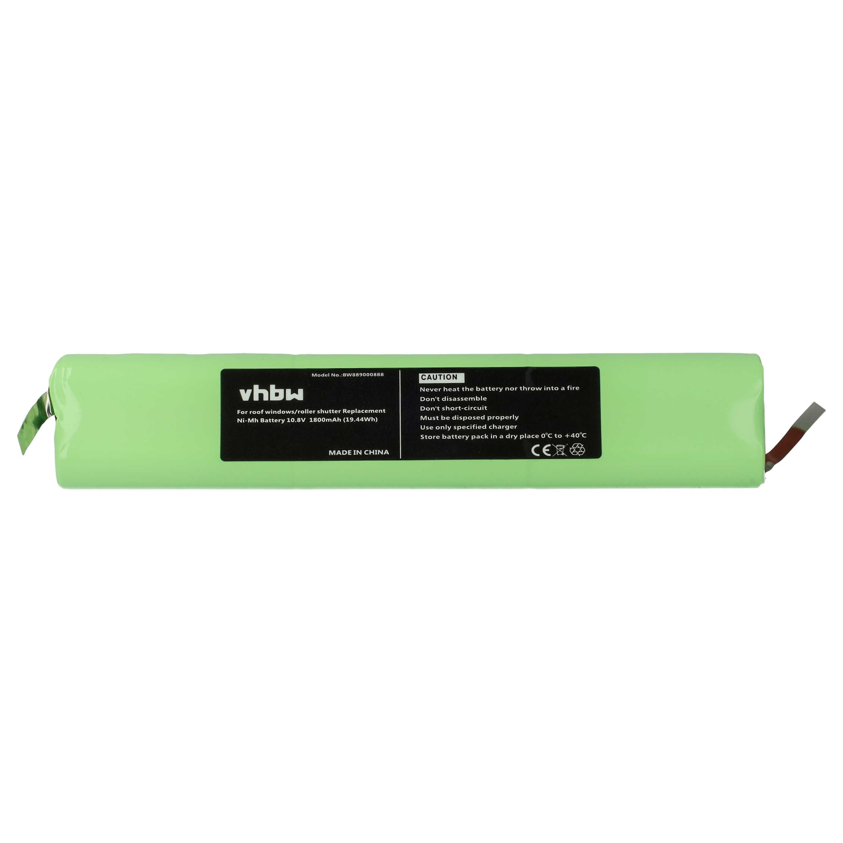 Ersatz für Velux 946930, 946933 für Rollladen- & Torantrieb (1800 mAh, Akku