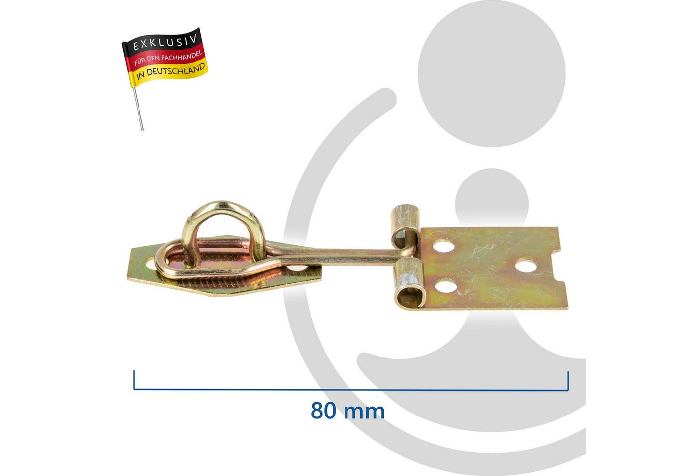 Thumbnail - MASTERPROOF PROFESIONAL Türriegel Drahtüberfalle inkl. Öse, gelb verzinkt, verschiedene Ausführungen