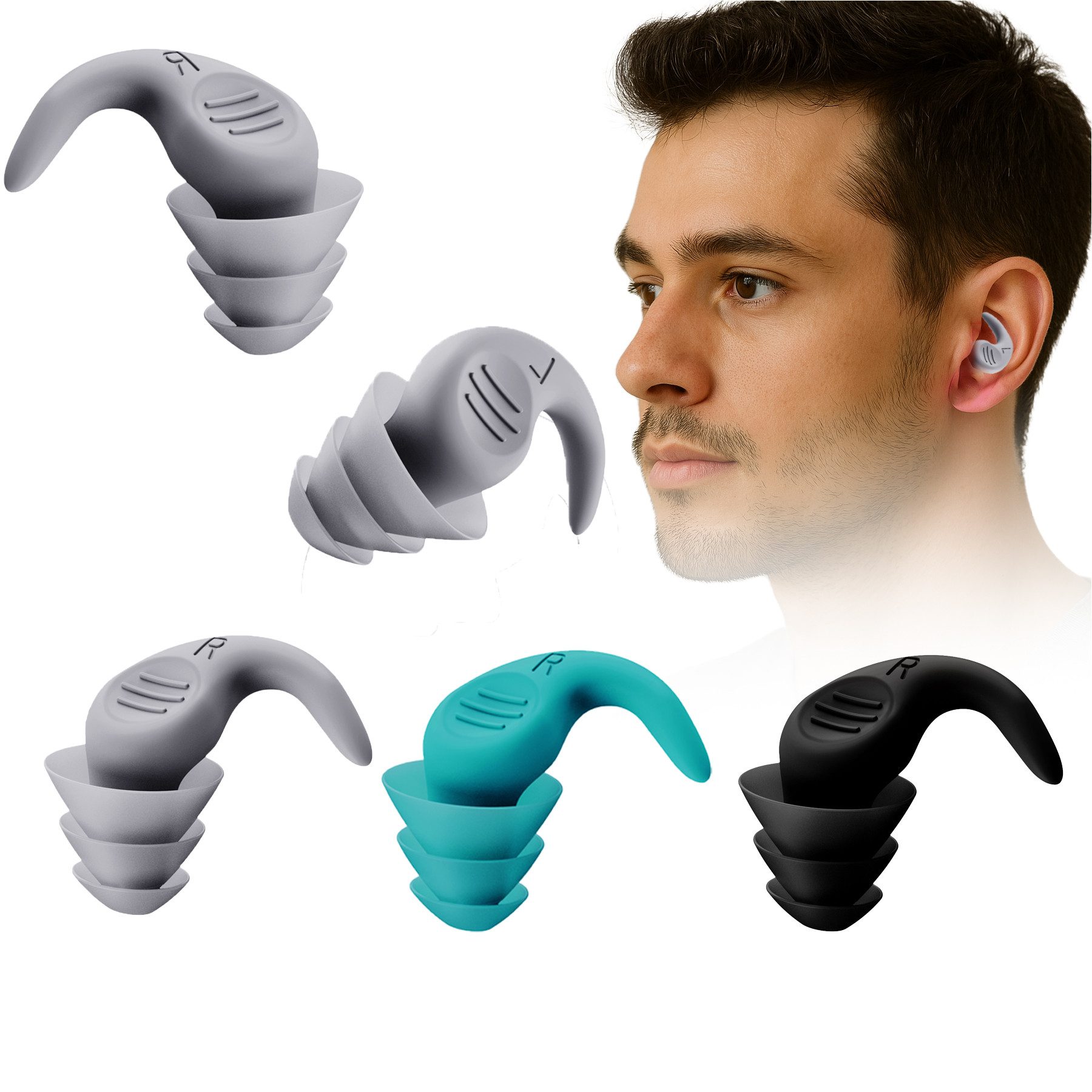 Gehörschutzstöpsel Ohrstöpsel zum Schlafen, Neu Flexibles Silikon, wiederverwendbare