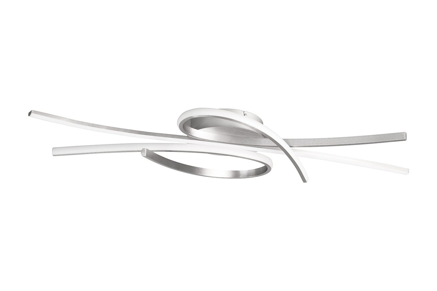 FISCHER & HONSEL LED Deckenleuchte BIBA, B 100 cm, 1-flammig, Nickelfarben, Metall, Anpassung der Farbtemperatur, Dimmfunktion, LED fest integriert, Extra-Warmweiß, Neutralweiß, Tageslichtweiß, mit Fernbedienung