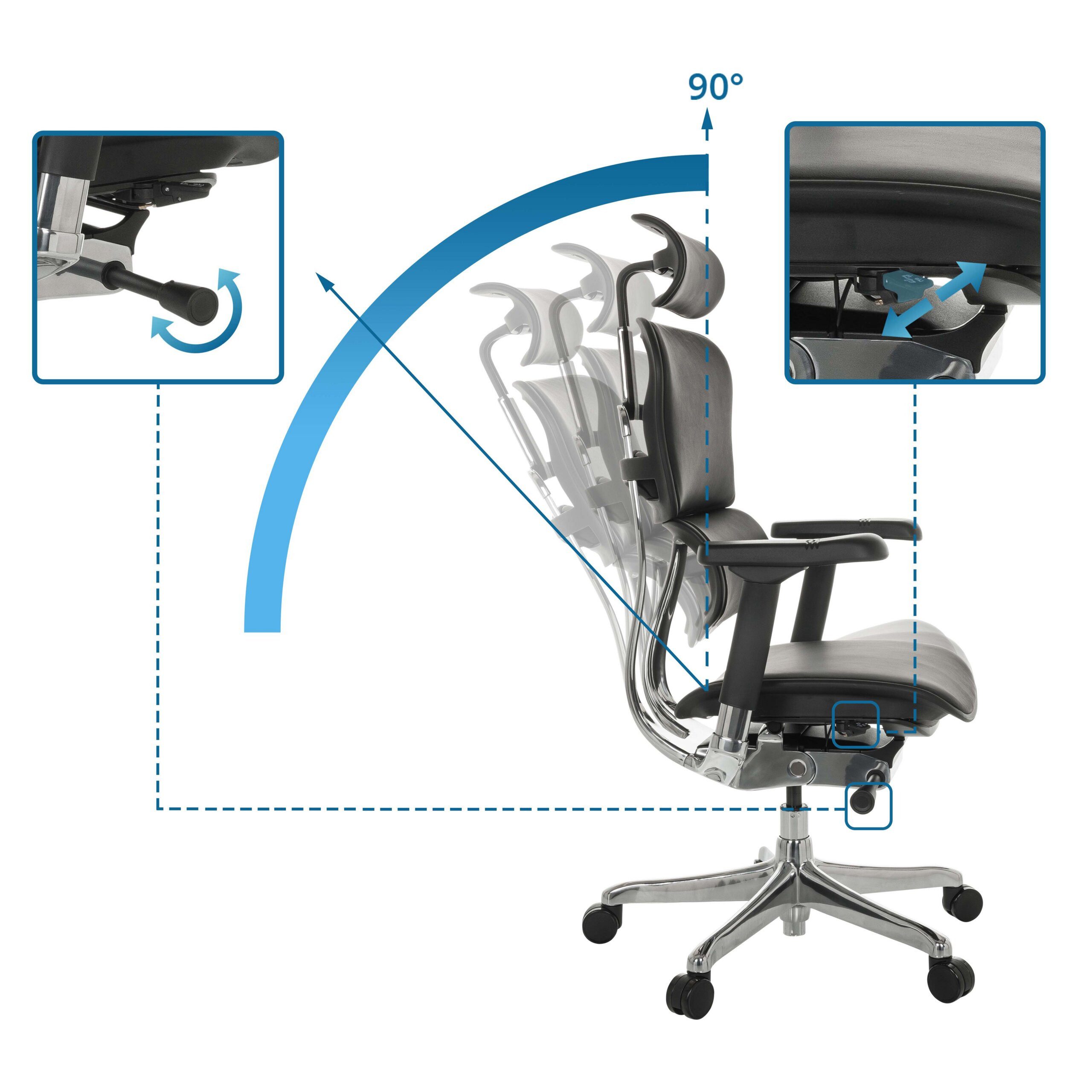 hjh OFFICE Drehstuhl Luxus Chefsessel Ergohuman Gen2 Leder (1 St), Profi Bürostuhl Schreibtischstuhl ergonomisch