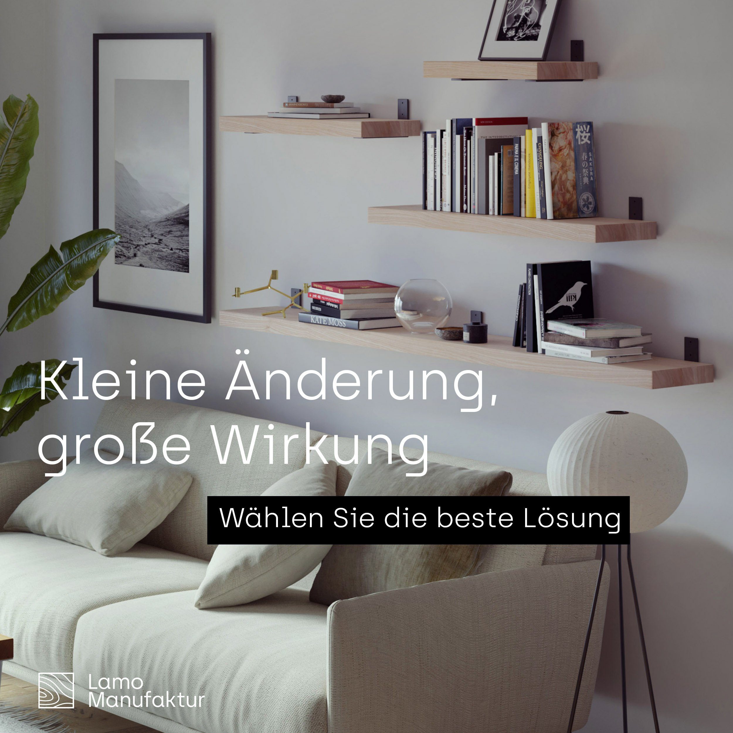 LAMO Manufaktur Wandregal Holz Gerade Regal günstig online kaufen