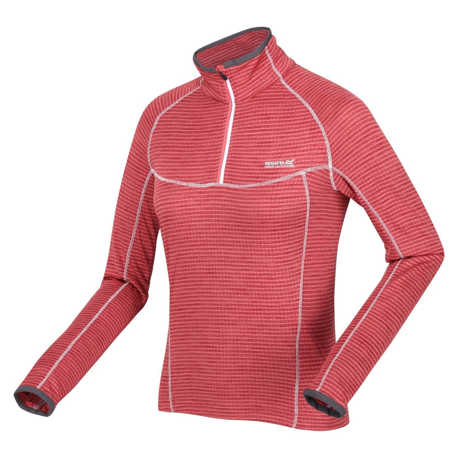 Regatta 2-in-1-Pullover Yonder Damen Powerstretch Shirt Midlayer Rot für