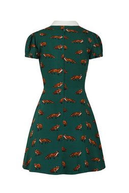Hell Bunny A-Linien-Kleid Vixey Grün Vintage Retro Skater Dress