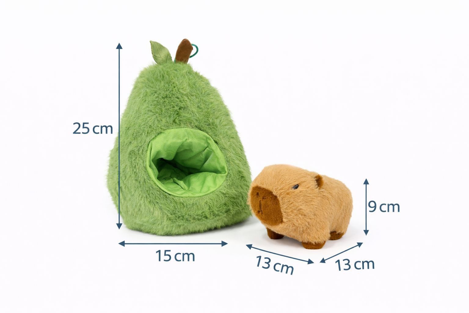 soma Kuscheltier Capybara Kuscheltier braun Figur Plüsch 25 cm Plüsch Capybara Avocado (Set, 1-St., Geschenk-Set), Weiches Capybara Plüschtier Flauschiges Geschenkidee Kinder Erwachsene