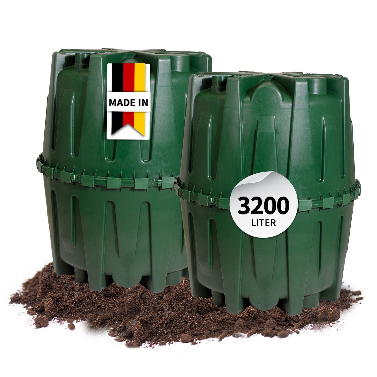 4rain Wasserreservoir HERKULES Tanksystem 3200 Liter Komplettpaket Garten, 3200 l