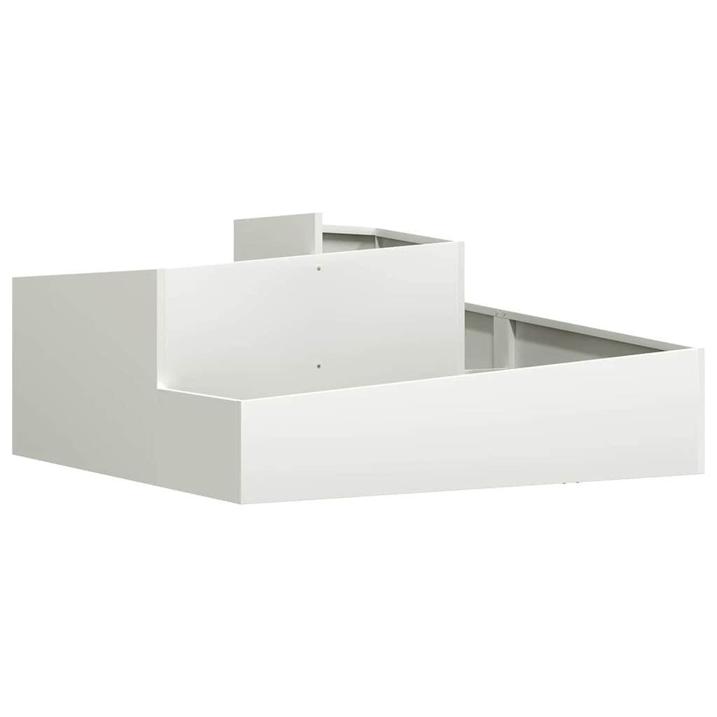 vidaXL Blumentopf Gartenblumentopf Weiß 100 x 100 x 50 cm Stahl (1 St)