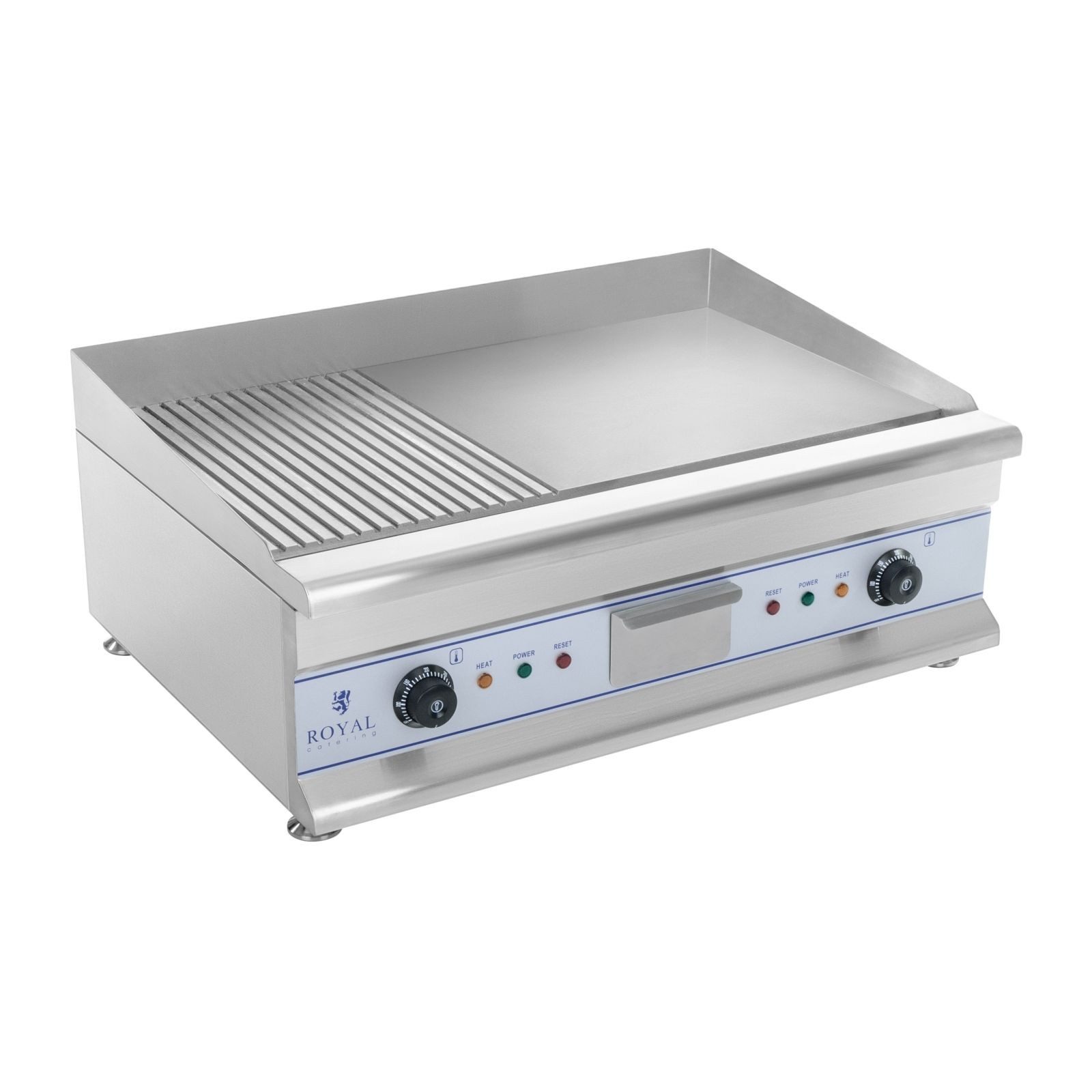 Royal Catering Elektrogrill Grillplatte 75cm Griddleplatte Griddle Bräter Grill geriffelt + glatt, 6400 W