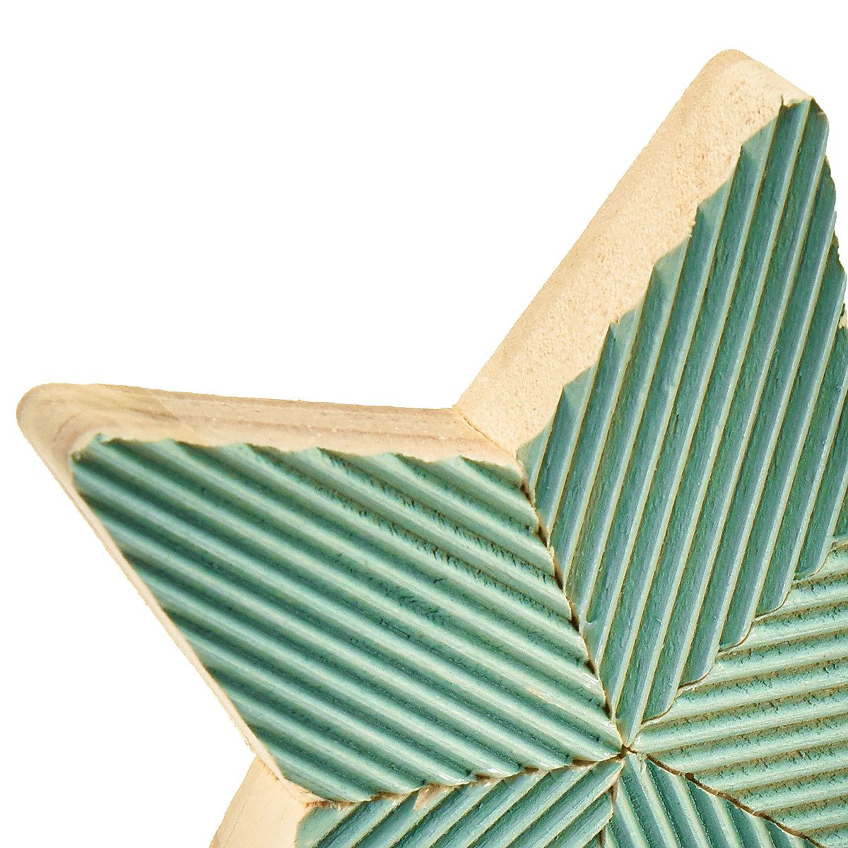 Florists Products Weihnachtsmann 6er Set Weihnachtsdeko Holzsterne Tischdeko Geriffelt Skandi, 6 Stück