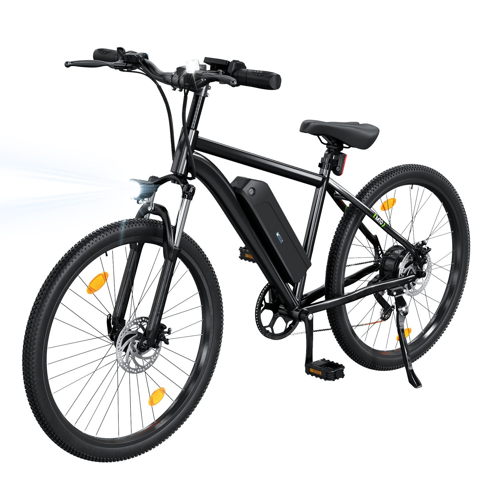 iscooter E-Bike 26-Zoll-E-Bike mit abnehmbarem 10,4-Ah-Akku, 5-Gang-Geschwindigkeit, Kettenschaltung, Heckmotor, ABS Duales Bremssystem, Höchstlast 150 kg, 7-Gang Shimano Schaltung
