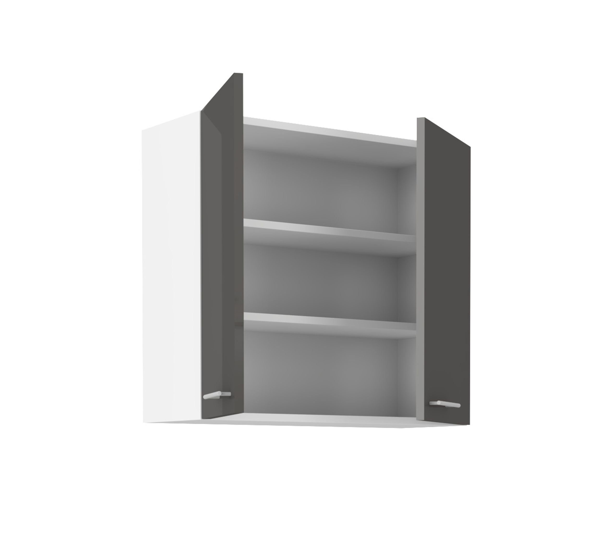 Küchen-Preisbombe Hängeschrank 80 cm Küche Lara Grau Hochglanz + Weiss matt günstig online kaufen