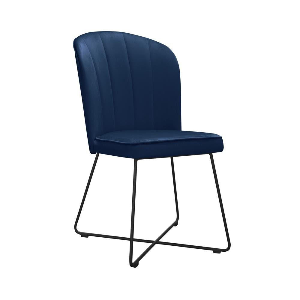 JVmoebel Stuhl, Lehnstuhl 8er Stuhl Sitz Polster Ess Warte Zimmer Stühle Garnitur Gruppe Design Blau
