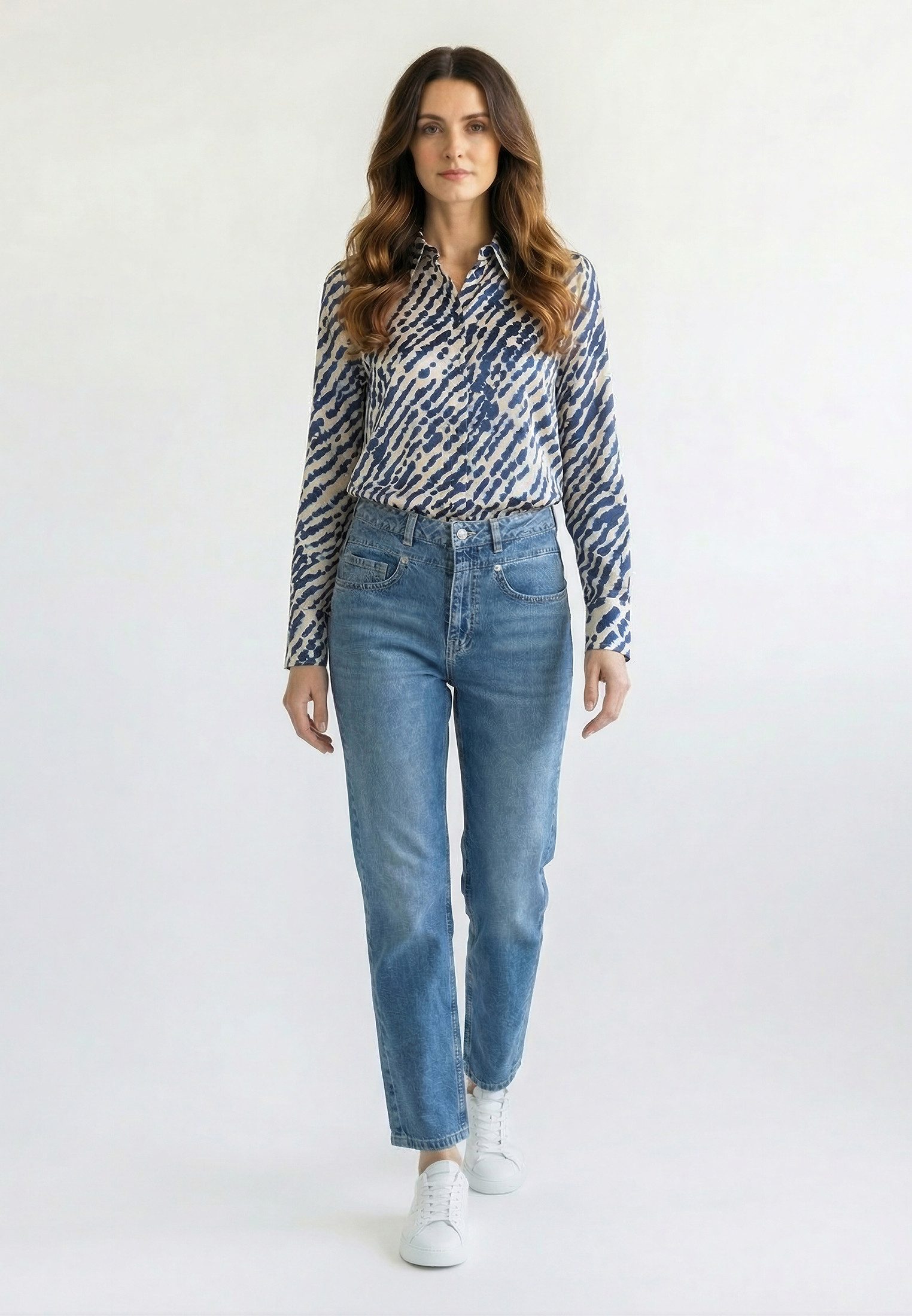 MARC AUREL Druckbluse mit Aquarellprint