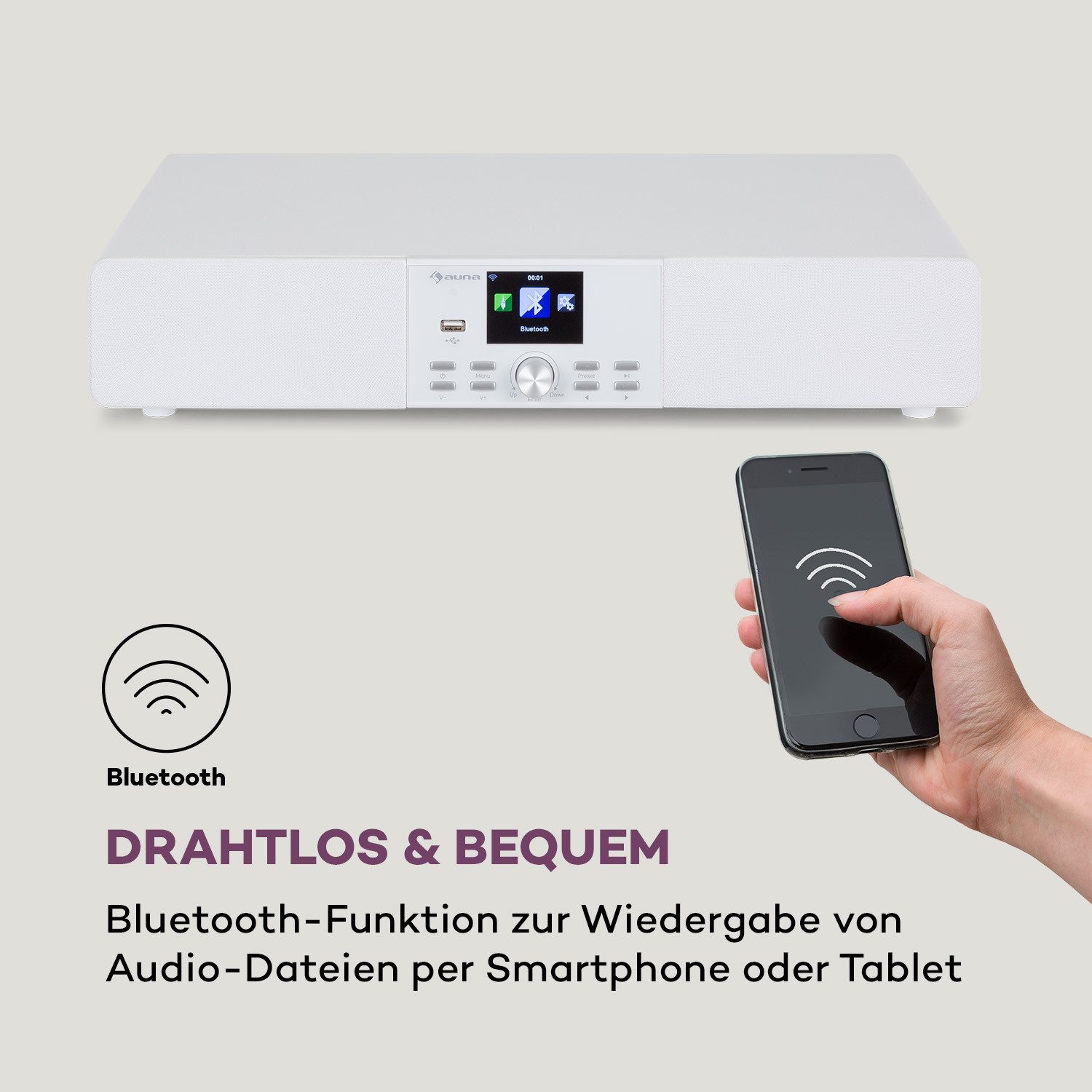 Auna Stealth Base Connect Soundbar (WLAN (WiFi), 30 W)