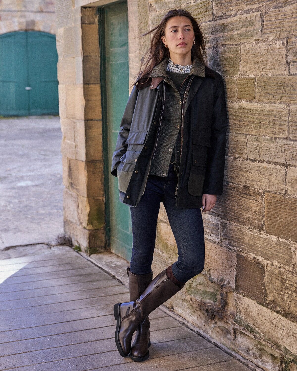 Barbour Allwetterjacke Wachsjacke Modern Border Tartan – Bild 2 von 5